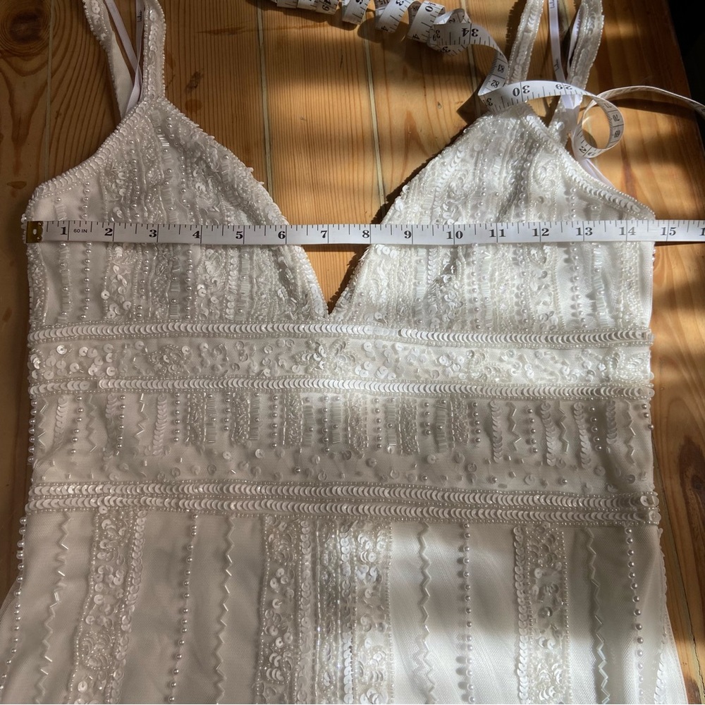 NWOT Lulus Stunning Vow White Beaded Sequin Maxi Dress - Picture 12 of 14